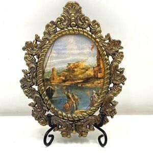 Vintage Ornate Brass Picture Frame, Made in Italy